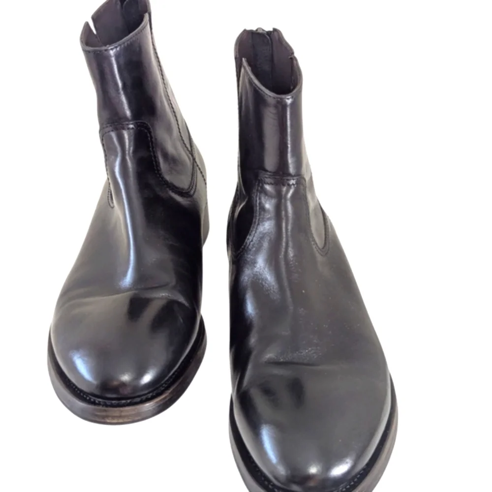 Project TWLV Flame Black Leather Ankle Boots... Size 42/US 9